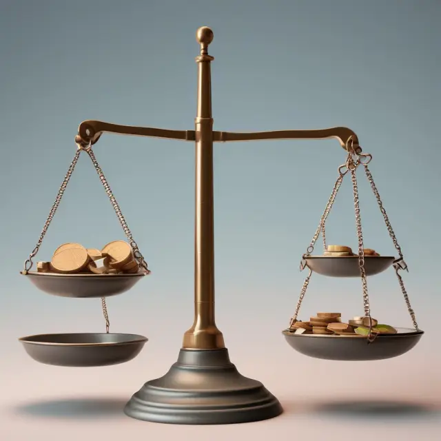 Scale comparing ETF and mutual fund, representing their unique features: continuous trading, lower fees, and greater flexibility