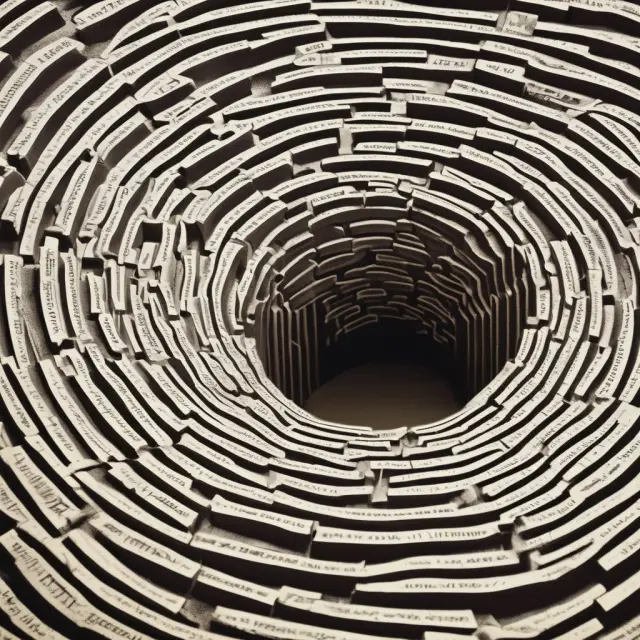 A person holding an ETF chart explores a maze, symbolizing the tax complexities of investing in ETFs