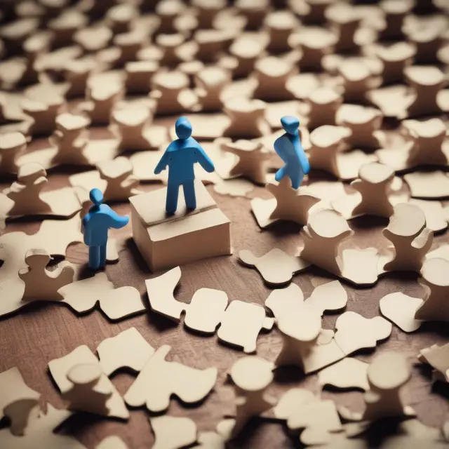 An image of various shareholders piecing together a large corporate puzzle, symbolizing their roles in shaping the company through voting for board members.