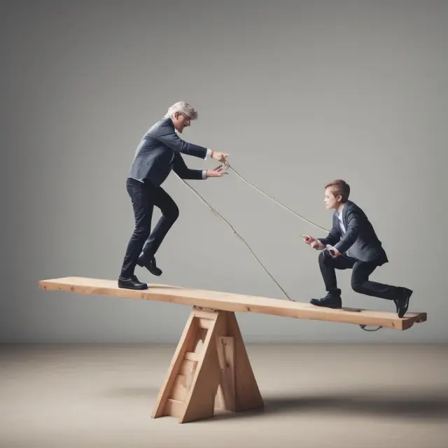 A seesaw symbolizes the bid-ask spread, with buyers