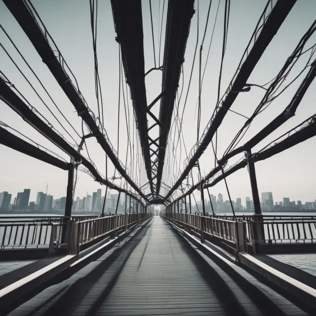 An image of a beautifully crafted bridge with investors on one side and stockbrokers on the other, illustrating their role as intermediaries between investors and financial markets