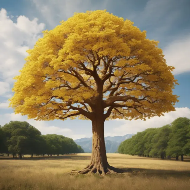 Golden tree with branches growing stock compensation types - NSOs, ISOs, and performance shares - over a prolonged period