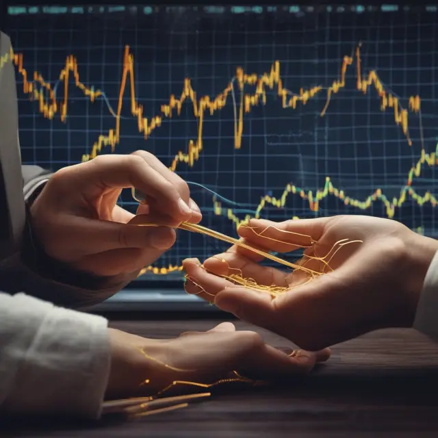 Analyst holding a set of technical analysis tools, including moving averages (MA) and indicators like Relative Strength Index (RSI), Average Directional Index (ADX), and various chart patterns.
