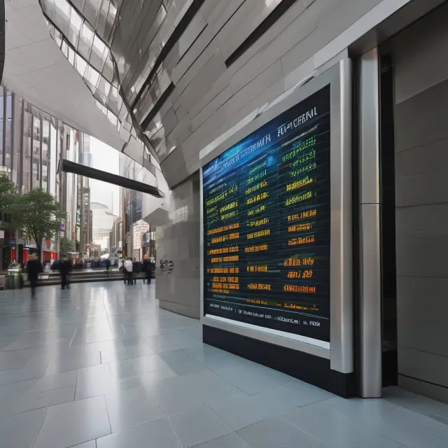 A giant digital clock showcasing various stock tickers, symbolizing the importance of real-time financial data for investors