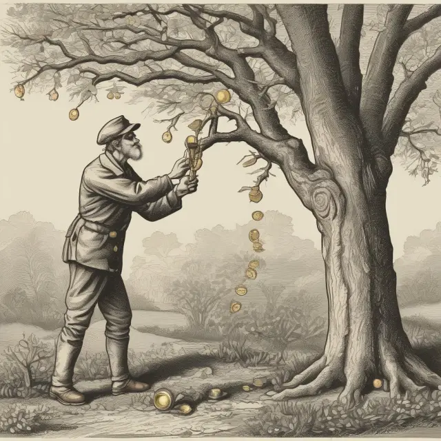Gardener adjusting a tree