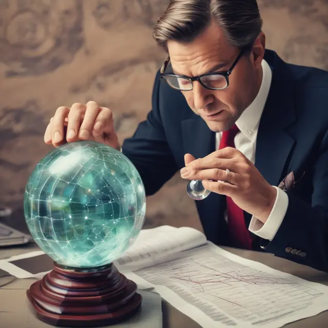 A stock trader skillfully places a crystal ball on a chart, unveiling crucial support levels to inform stop order placement.