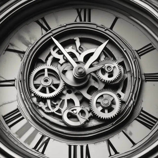 An antique clock represents Straight Line Basis method with equally spaced tick marks on its gears