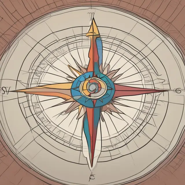 A strategic compass with SWOT analysis, mission & vision statement, and balanced scorecard symbols illustrating effective organizational guidance