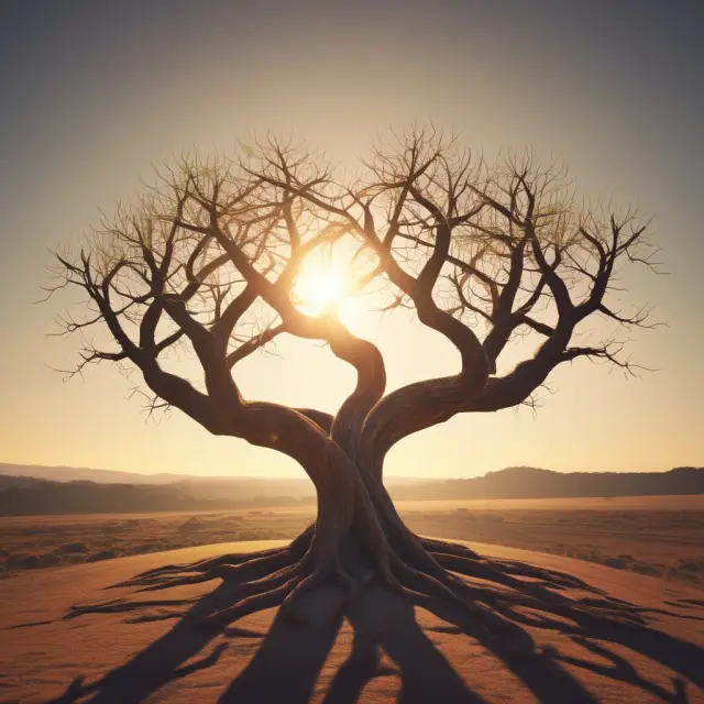 An illustration of two branches growing together under the sunlight, signifying the benefits and synergy from strategic business partnerships