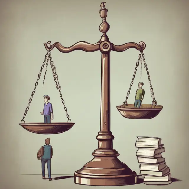 Image of a person climbing a ladder with student loan debt in suitcases, reaching forgiveness after making consistent payments