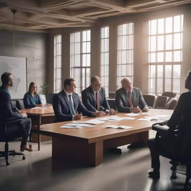 An attorney and accountant constructing the base of a house representing an S corporation, surrounded by pillars signifying consultants and advisors