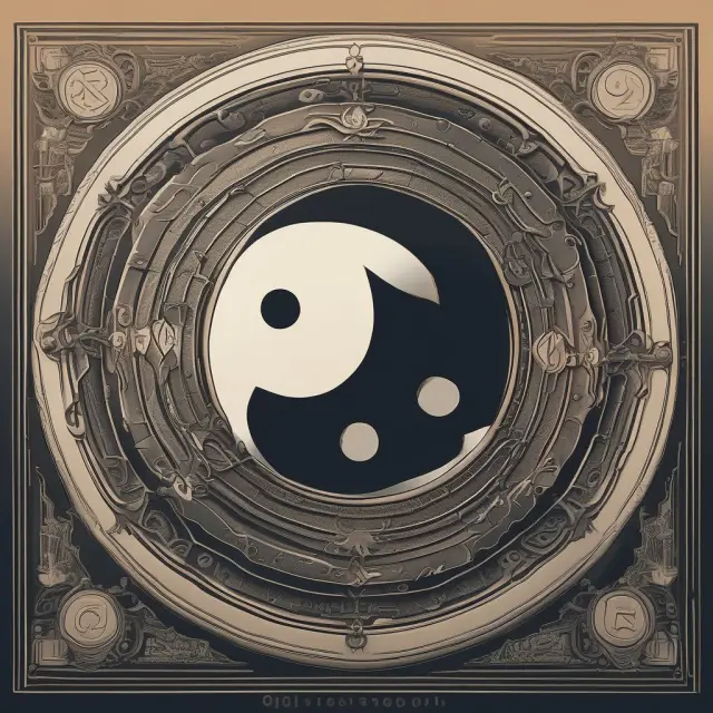 Yin and Yang symbol representing data-driven analysis (objective) and subjective probability (subjective) balancing for investment strategies.