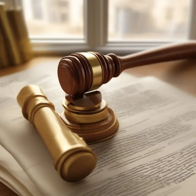 A golden gavel resting on a scroll, symbolizing the legal framework of subleasing