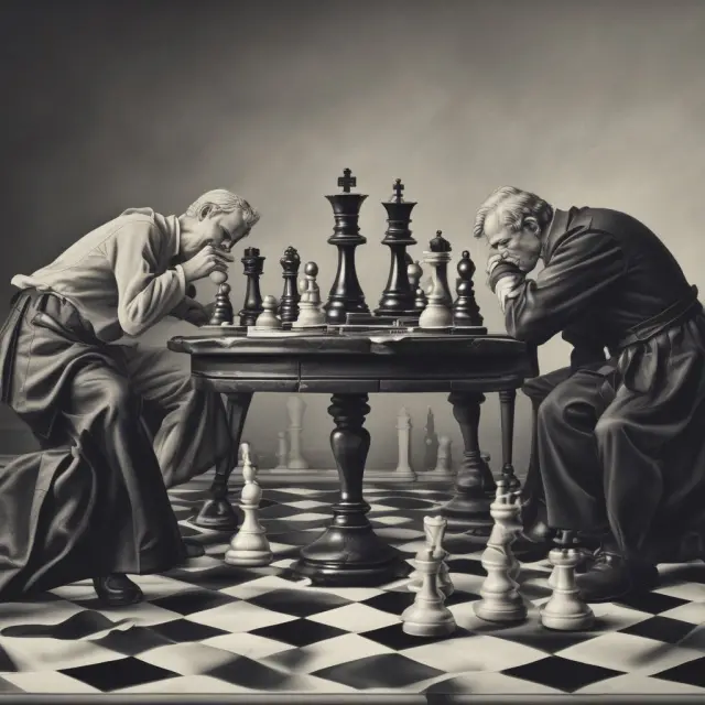A chessboard representing different bankruptcy scenarios illustrating senior debts