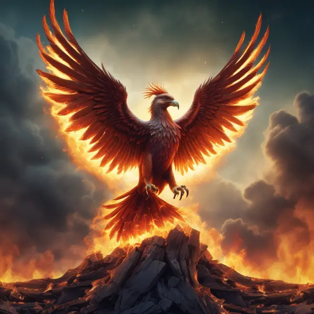Image of a mythical Phoenix bird emerging from flames, representing financial recovery and regulations following the 2008 crisis