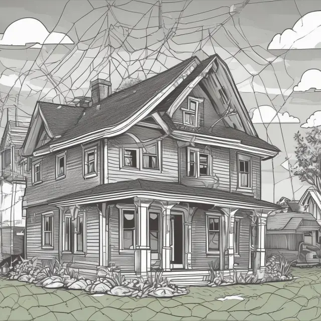 An intricate spiderweb symbolizes the far-reaching effects of subprime loans on real estate, auto finance, and consumer credit industries