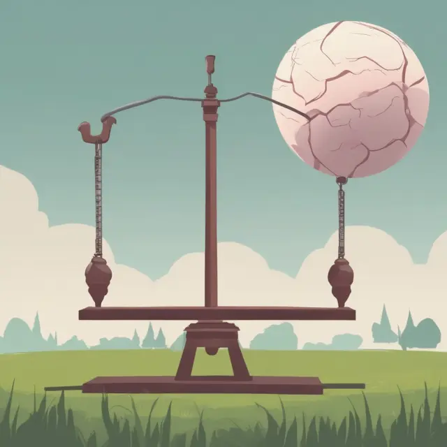 Regulator and borrower on a seesaw, symbolizing fair subprime lending practices with regulations in place