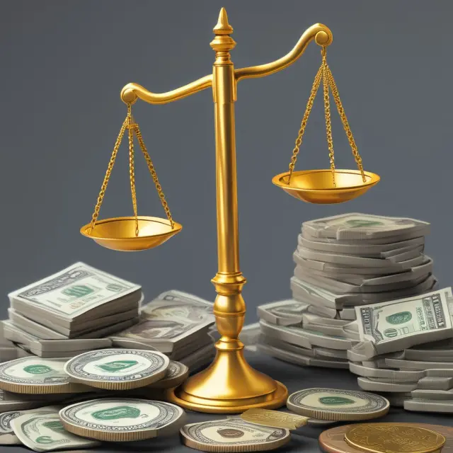 An image of scales delicately balancing gold coins and dollar bills, representing insurers