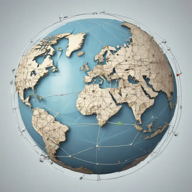 An insurance globe representing international markets, where arrows illustrate the concept of subrogation crossing borders