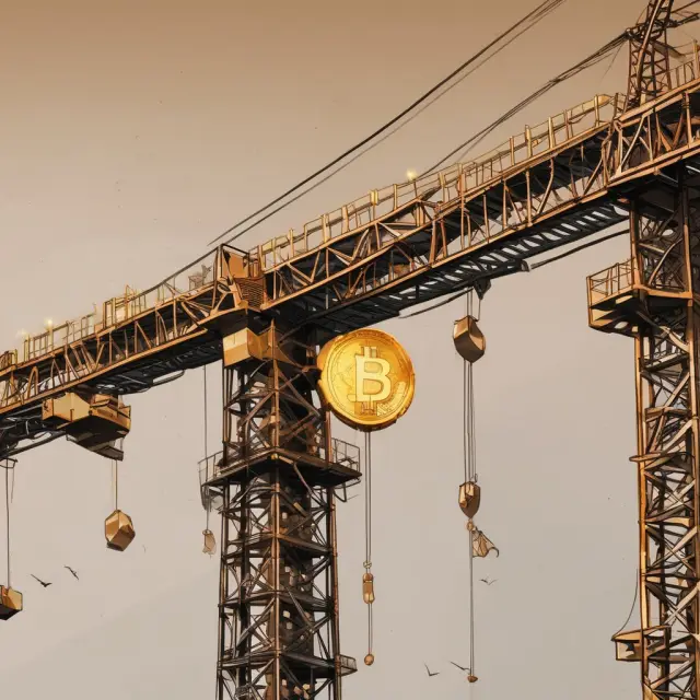 A crane, symbolizing the government, lifting struggling industries using golden subsidy coins