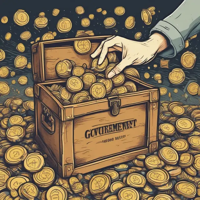 Image of a hand reaching out from a treasure chest labeled 