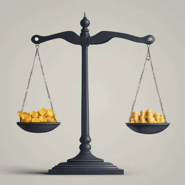 Balance scale representing the substitution effect, where price changes influence consumer income and preferences