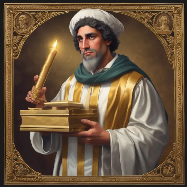 A Latin scholar holding a golden diploma and scroll, representing the significance of summa cum laude for graduates
