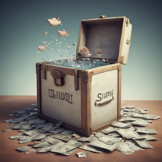 An image of various sunk costs being sealed away in a time capsule, emphasizing their irreversible nature and importance in business decision making.