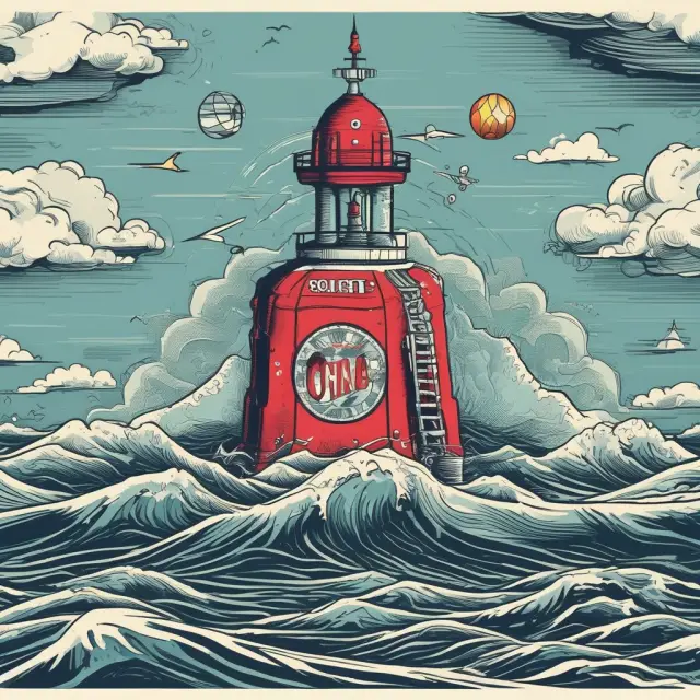 Four businesses - Netflix, IBM, Coca-Cola, and Blockbuster - navigating the sunk cost fallacy, symbolized by ships sailing through stormy waters with their past investments as anchors.