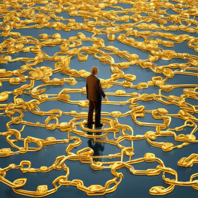 Golden river symbolizes quick cash flow between buyer and supplier within supply chain finance