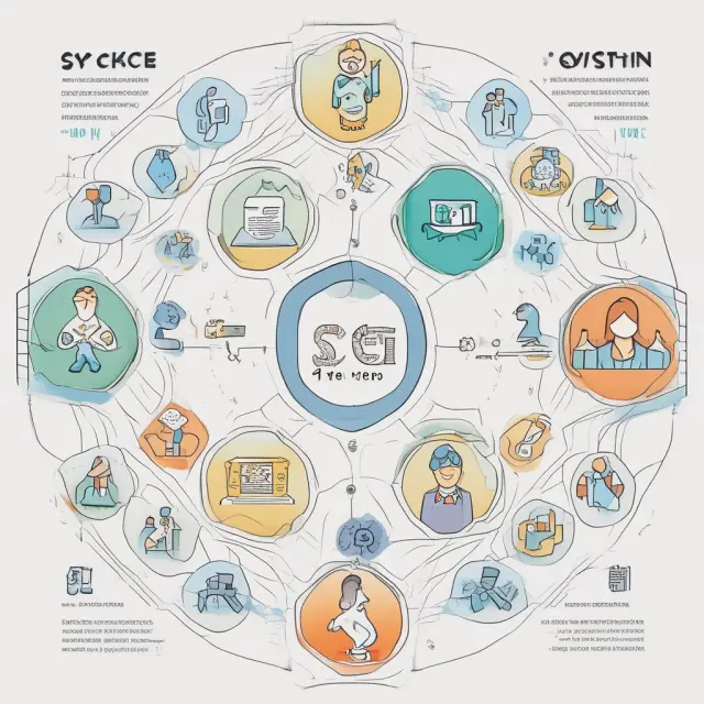A mosaic depicting buyers, sellers, banks, and financiers collaborating to form a vibrant supply chain finance ecosystem