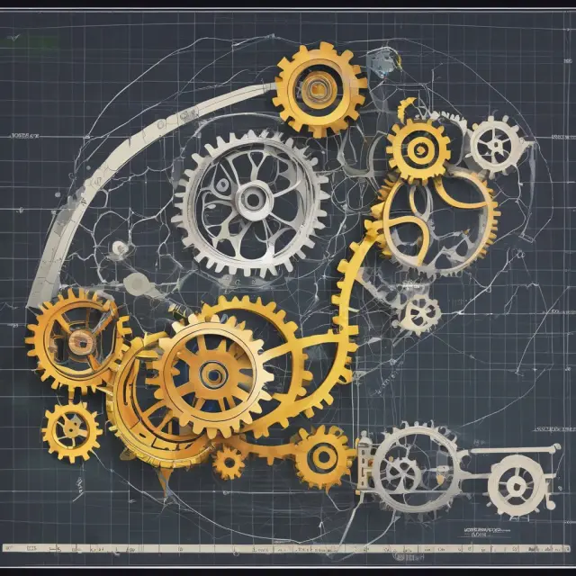 An elastic supply curve depicted by cogwheels turning, symbolizing the influence of technology on supply.