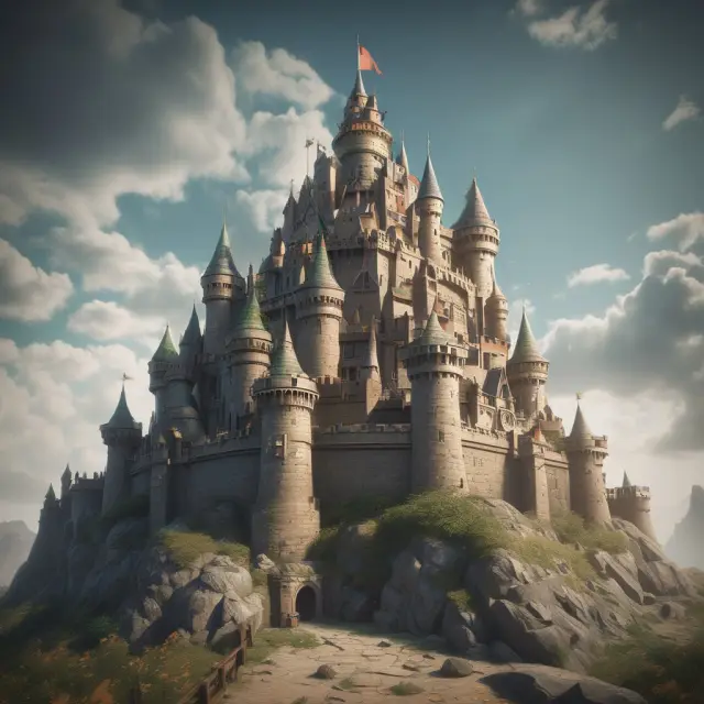 Castle shifting on unstable foundation symbols, illustrating changing support levels in trading