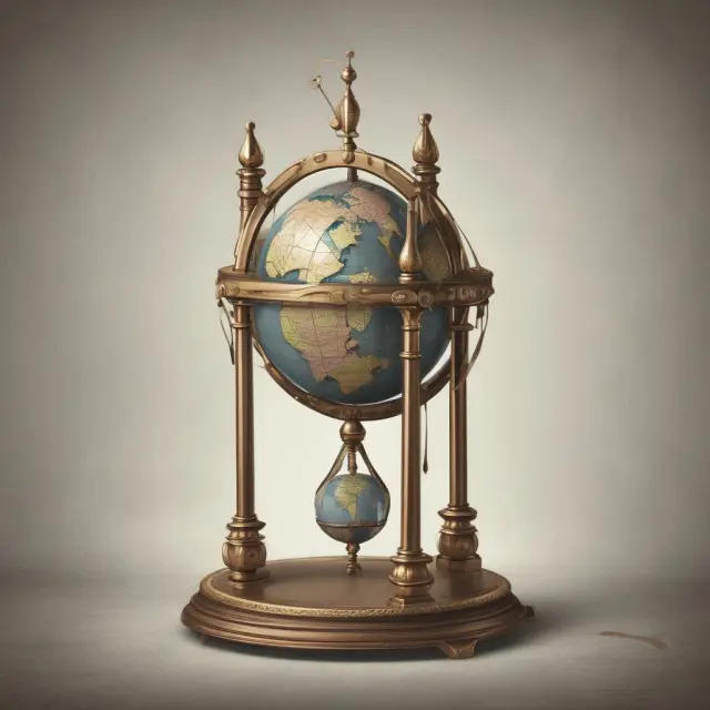 A pendulum balances sovereignty (shield) with the world globe in a supranational organization context.