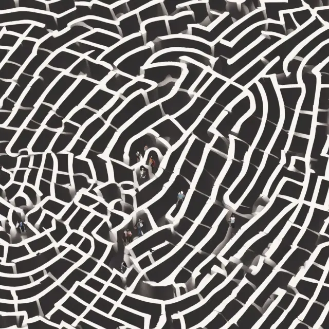 Consumer holding a map, exploring a labyrinth filled with surcharged fees.