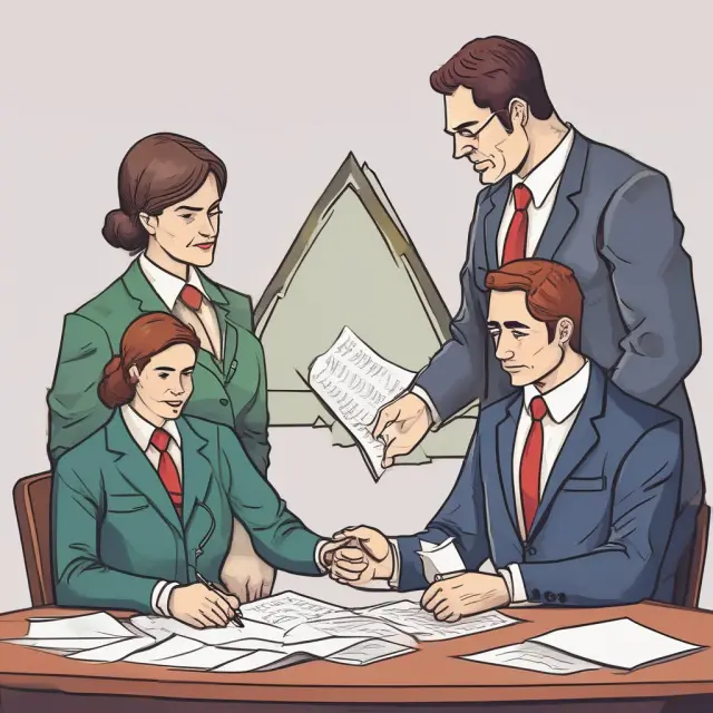 A triangle with three entities representing the Principal, Obligee, and Surety Company involved in a surety bond agreement.