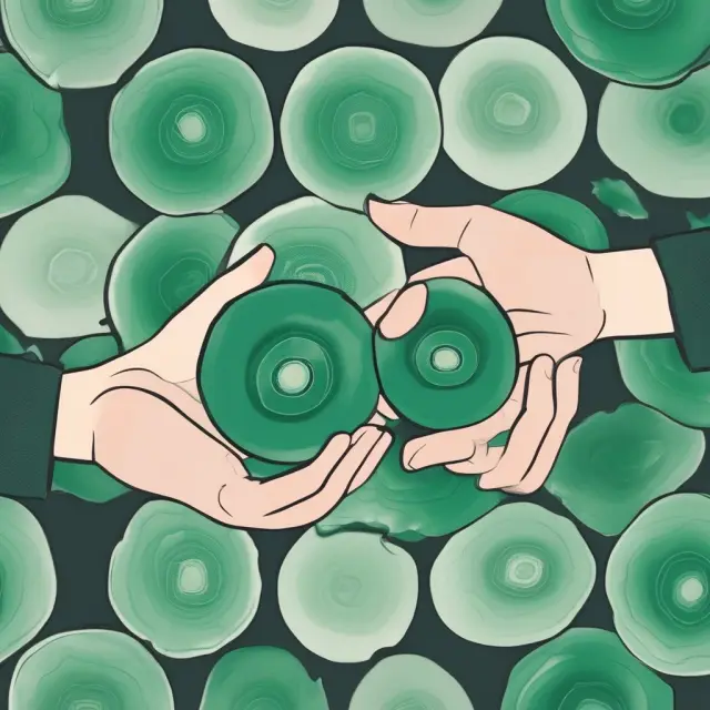 Two hands exchange jade discs in a metaphorical representation of swaps - managing risk & fostering trust between parties