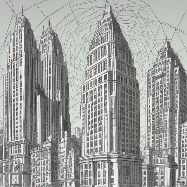 Bank, govt building, and corporation tower connected via a network of swap agreements