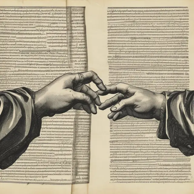 Ancient hands exchanging scrolls depicting swap agreements, symbolizing the historical evolution of financial derivatives