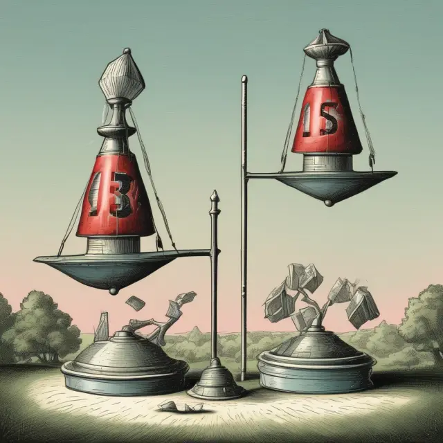 Interest rate swap represented by a see-saw balancing economic forces, and forward start swap as a dormant time capsule waiting to unlock future interest rates.
