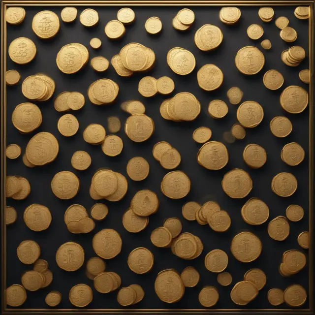 Gold coins depicting swaption quotes in a matrix format, highlighting value changes with varying rates and tenors