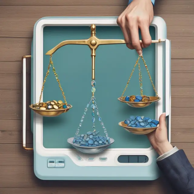 A person balances scales, one side holding business assets and the other side showing home improvement projects while calculating their sweat equity value