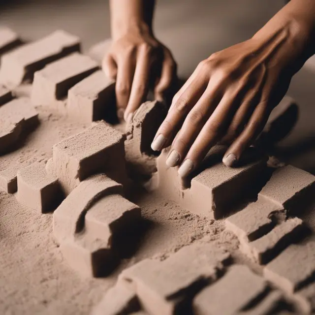 Person building a house with clay bricks - Sweat Equity creating value