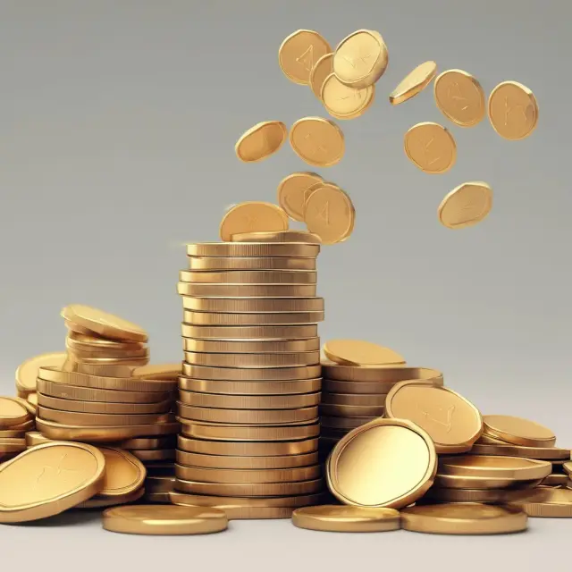 Golden coins pouring from a checking account to a money market mutual fund, symbolizing the process of maximizing returns with sweep accounts.