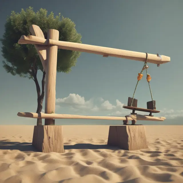 Seesaw symbolizing sweep accounts balancing liquidity and investment returns