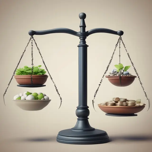 Two scales - one for personal finances and another for business finances, balanced respectively.