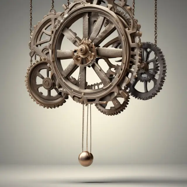 A swinging pendulum illustrating a swingline loan - an instant cash solution for businesses facing debt obligations