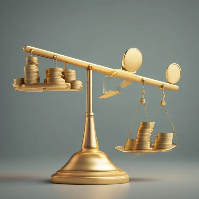 See-saw with gold coins representing swingline loans