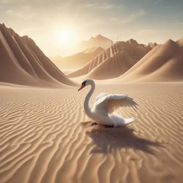 A swan gracefully dives between two accounting software logos, illustrating the challenges and complexities involved in switching providers.