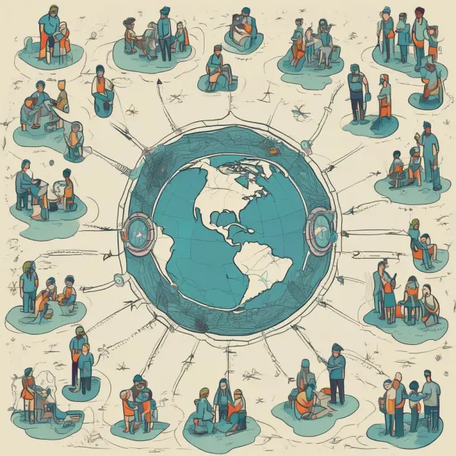 Islands representing syndicate members sharing knowledge and resources to navigate the challenges and reap the benefits of collaborative initiatives